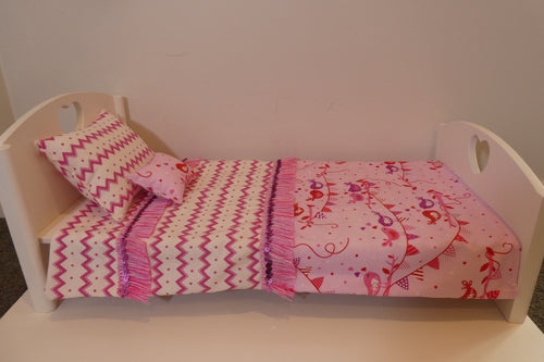 18 inch Our Generation Size Wooden Dolls Bed Set
