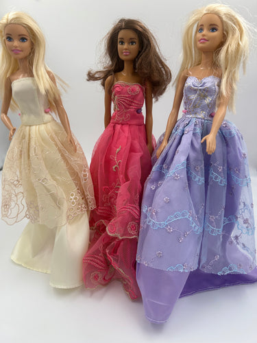 11 inch 3 Gorgeous Gowns For Barbie Bundle