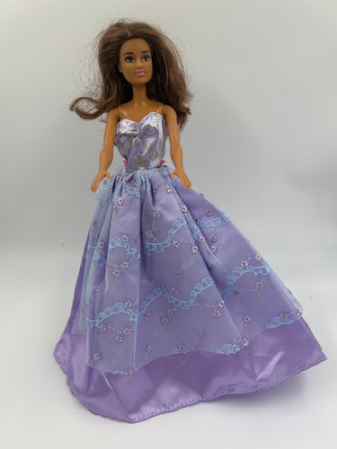 11 inch Barbie Purple Strapless Gown