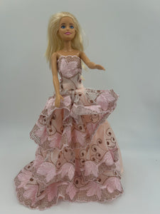 11 inch Stunning Strapless Peach Barbie Gown