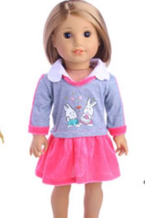 Pink Bunny Dress for 18 inch dolls
