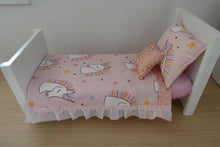 Load image into Gallery viewer, White Wooden Handmade Barbie Dolls Bed