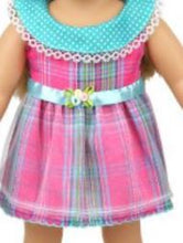 Load image into Gallery viewer, Pretty Pink &amp; Green dress for Our Generation sized dolls 18 inch