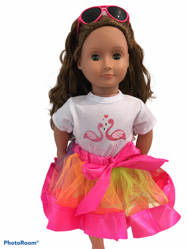 18 inch Flamingo top & Skirt Set for Our Generation sized Dolls
