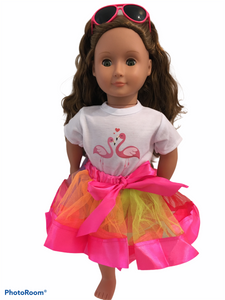 18 inch Flamingo top & Skirt Set for Our Generation sized Dolls
