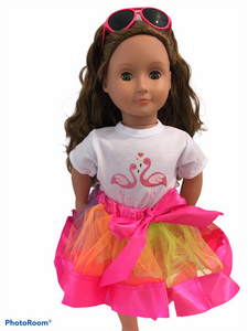 18 inch Flamingo top & Skirt Set for Our Generation sized Dolls
