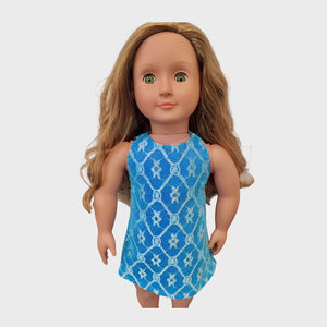 18 inch Blue lace dress and shoes set