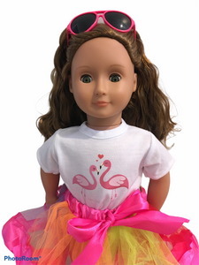 18 inch Flamingo top & Skirt Set for Our Generation sized Dolls