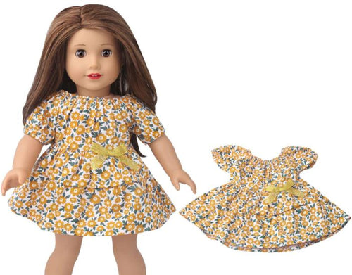 18 inch Doll 2pce Spring Dress and Shoes Set